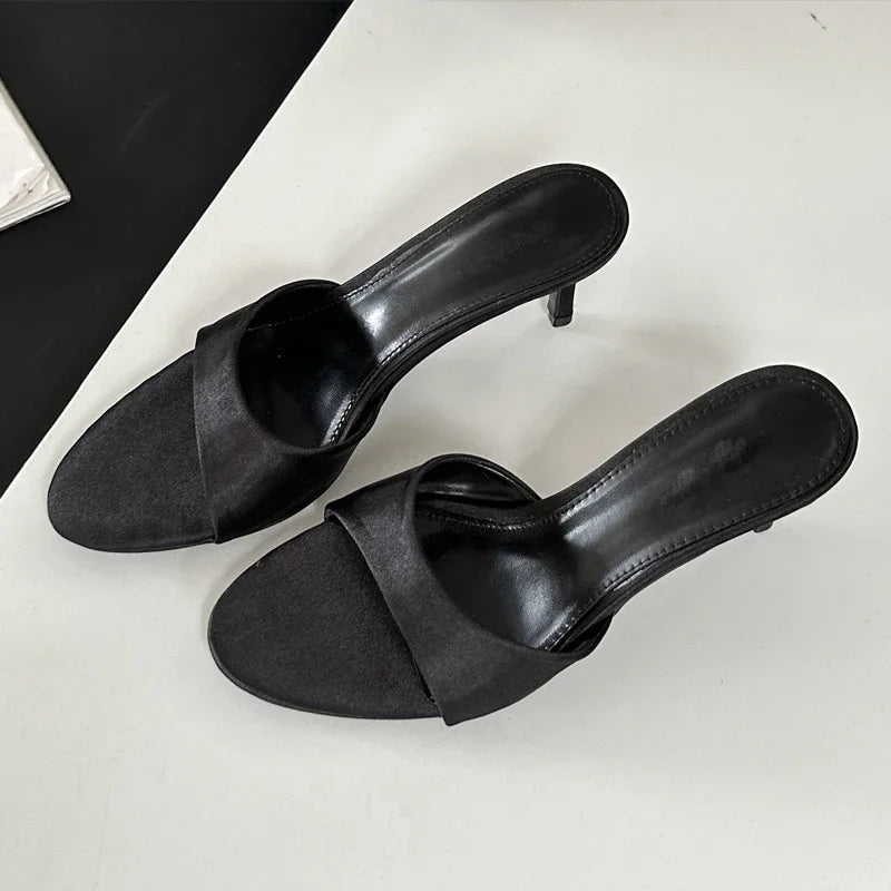 LBSFY -Summer Fashion Woman Slippers Slip On Thin Low Heels Party Stripper Dress Ladies Mules Slides Zapatos Mujer