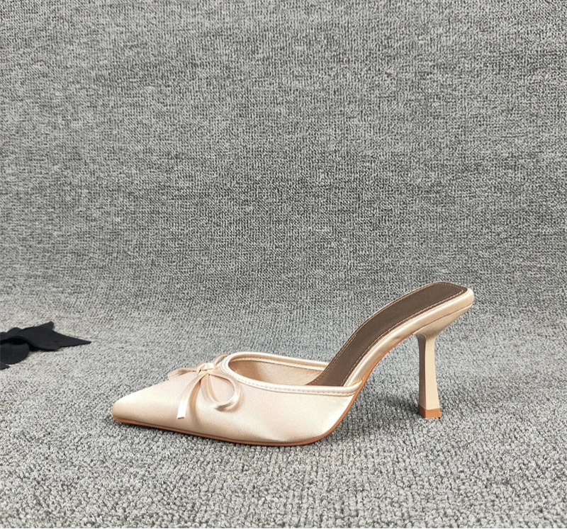 LBSFY - Summer High Heel Women Slippers Fashion Pointed Toe Muels Shoes Ladies Elegant Party Dress Sandalias