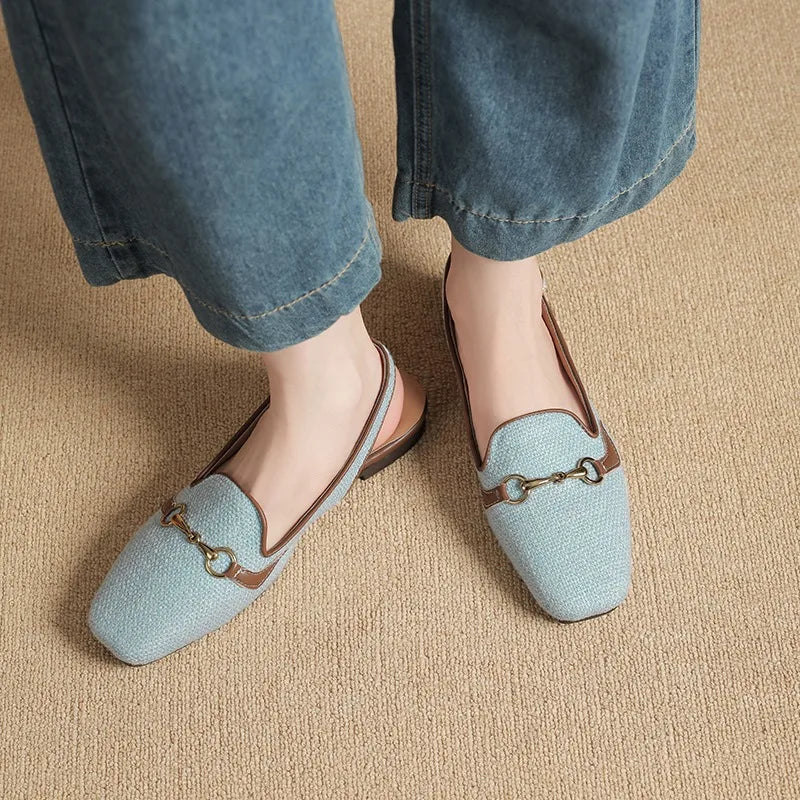 LBSFY -New Women Platform Sandals Anti-slip Closed Toe Metal Shoes Women Flat Outdoor Round Toe Wedge Sandals Women Sandalias De Mujer