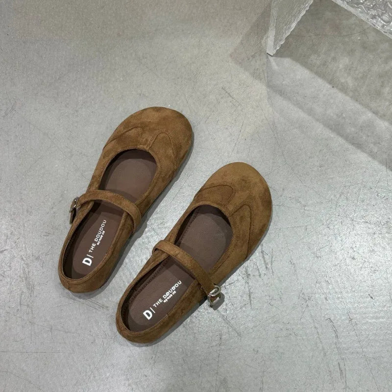 LBSFY -New Style Women's Autumn Women Flat Shoes Fashion Round Toe Ladie Ballerinas Shoes Soft Flat Heel Outdoor Casual Mary Jane Shoes