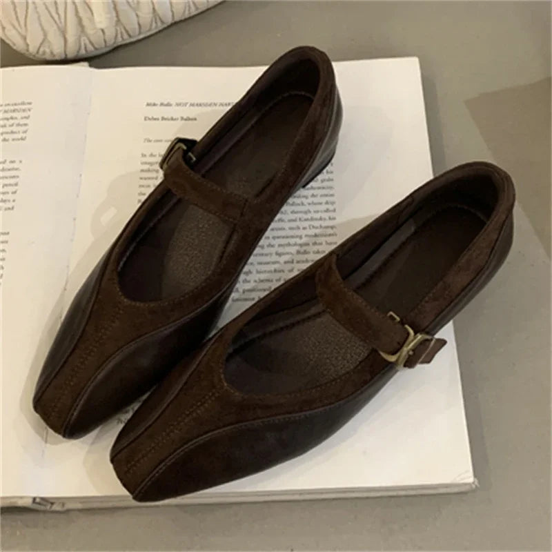 LBSFY  -  Fashion Women Pumps Spring Autumn Elegant Mary Jane Shoes Square Liow Heels Outdoor Dress Ballerinas Ladies Shoes