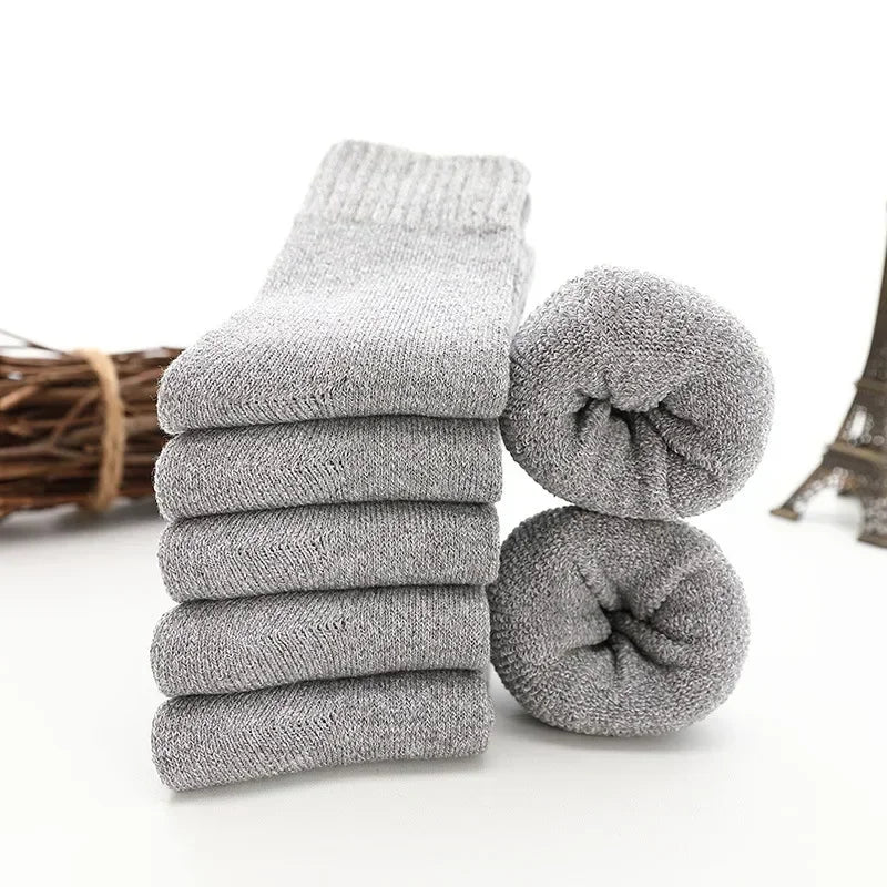 Lbsfy Winter Merino Wool Socks for Men Super Thick Warm High Quality Harajuku Retro Snow Casual Antifreeze Cashmere Socks Men 3 Pair