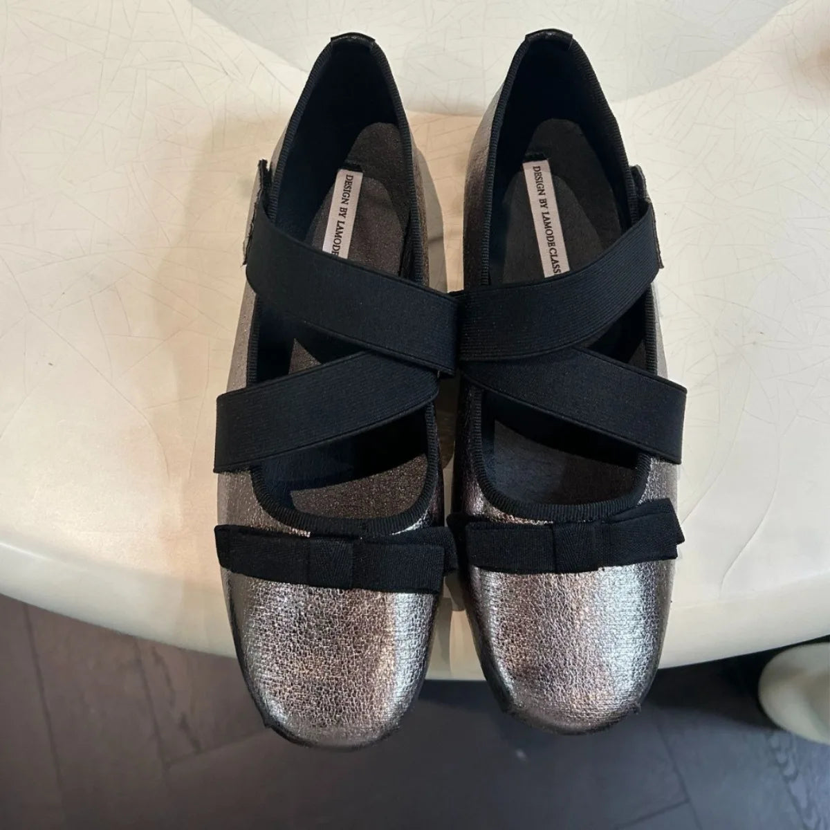 LBSFY  -   Women Ballet Flats Round Toe Black Pu Leather Ballerina Shoes Zapatos Bailarinas De Mujer