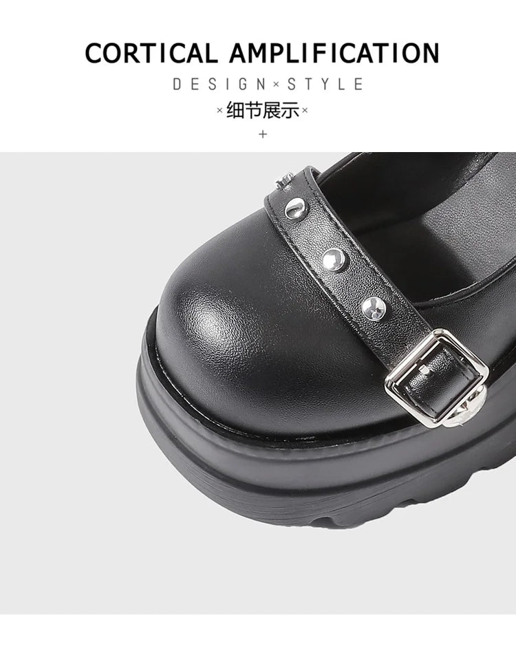 LBSFY -Women Chunky Pumps Mary Jane Super High Heel Platform Wedge Summer Ladies Sandals Belt Buckle Classic Sweet Punk Female Shoes