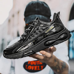 LBSFY -Men Fashion Leather Shoes Alligator Lines Sports Shoes Autumn Cushioning Sneakers Men Trendy Casual Jogging Running Shoes
