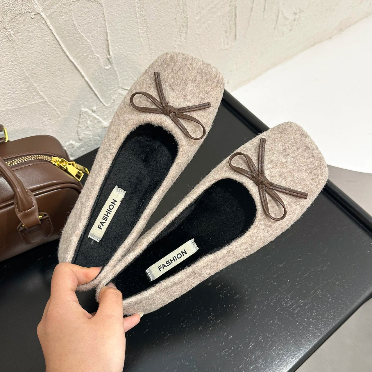 LBSFY -Shallow Female Soft Round Toe Ladies Flats With Shoes Slides Footwear Fashion Butterfly-Knot Women Ballet Flats Dance Shoes