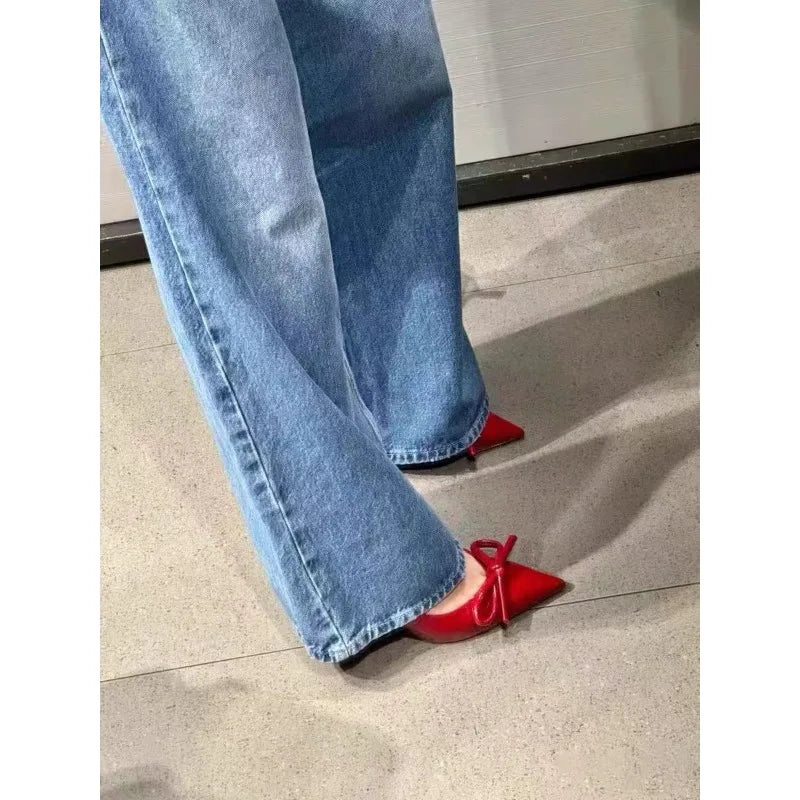 LBSFY -2025 hot Summer Women French style Clip Toe Slippers Fashion Dress Slide Shoes Ladies Elegant High Heel Footwear Mature style