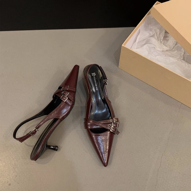 LBSFY  Summer Sliver High Heel Women Sandals Fashion Pointed Toe Shoes Ladies Elegant Dancing Party Party Club Shoes