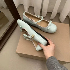 LBSFY -Retro Inner Heightening Single Shoes for Women Black Mary Janes Commuter Blue Spring New Arrival Comfortable Casual Shoes
