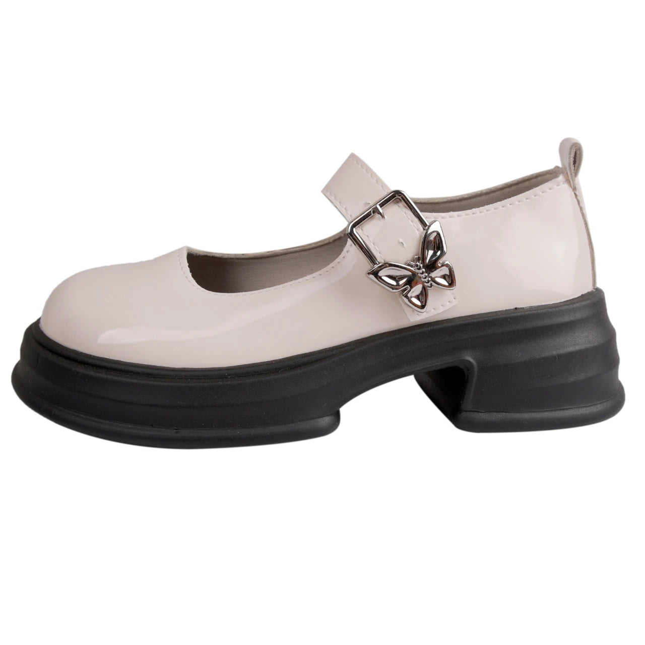 LBSFY -Lovely Girl Lolita Mary Janes,Female Students Mid Heels Butterfly Buckle Elevator Shoes