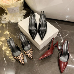 LBSFY -Summer New Pointed Toe Design Leopard Print Woman Pumps Pointed Toe Thin Low Heels Elegant Party Female Shoes Zapatos De Mujer