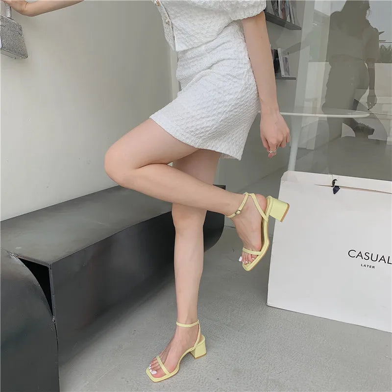 LBSFY  -  Designer Summer Open Toe Woman Sandals Fashion Elegant Ankle Strap Shoes Ladies Outdoor Party Dress Pumps