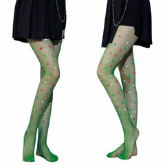 Lbsfy Green Tights Woman Clothing Sexy Fishnet Stockings 4 Colors Fishnets Stocks Club Party Hosiery Netting Tights Women's Leggings