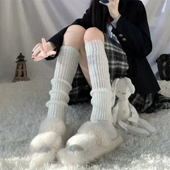 Lbsfy Y2K Women's Leg Warmers Japanese Lolita Long Socks Wool Knitted Foot Cover Arm Warmer Autumn Winter Crochet Heap Sock Boot Cuffs