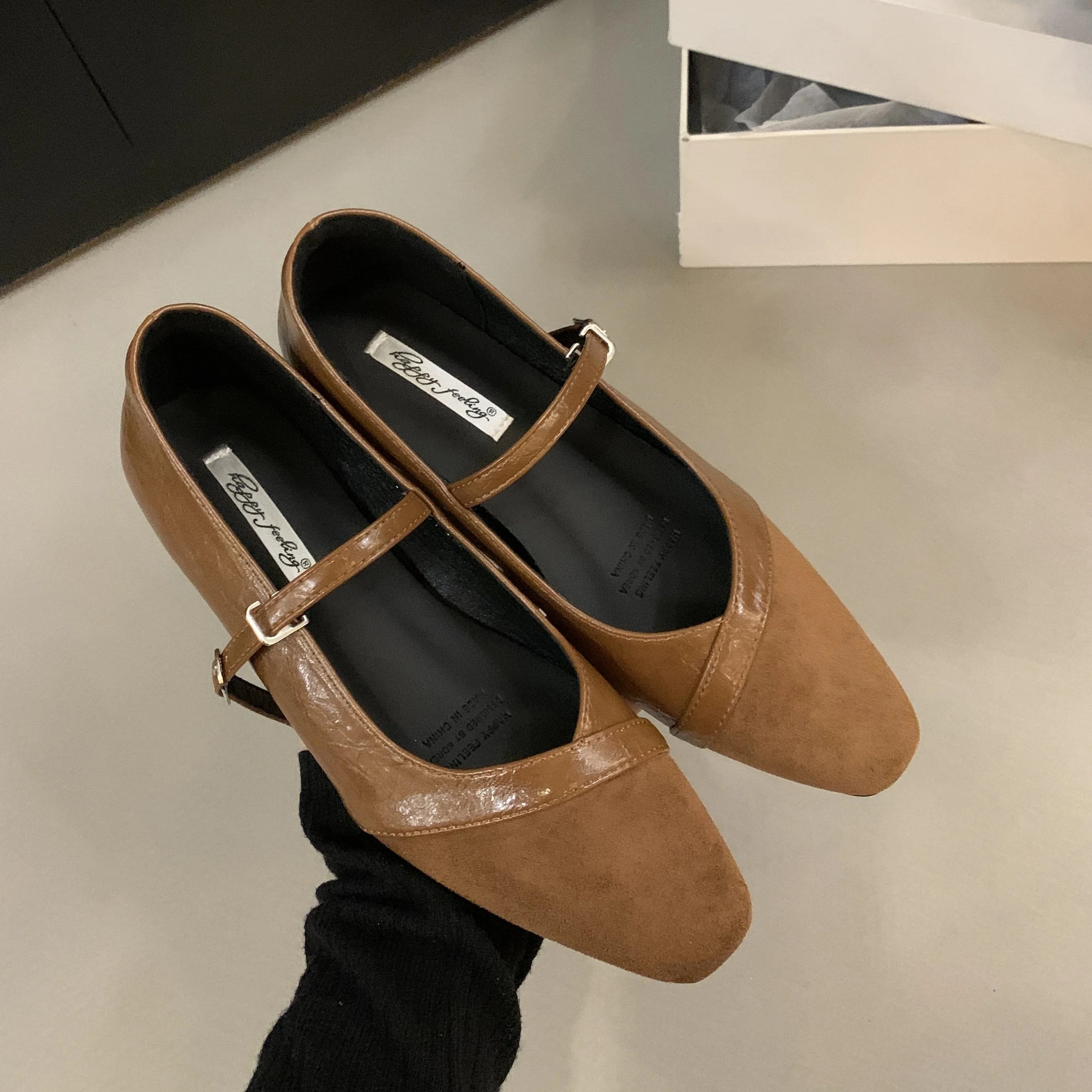 LBSFY  - Spring New Brand Round Toe Shallow Slip O  Women Flats Ladies Casual Ballet Shoes Soft Leather Eelgant Dress Shoes