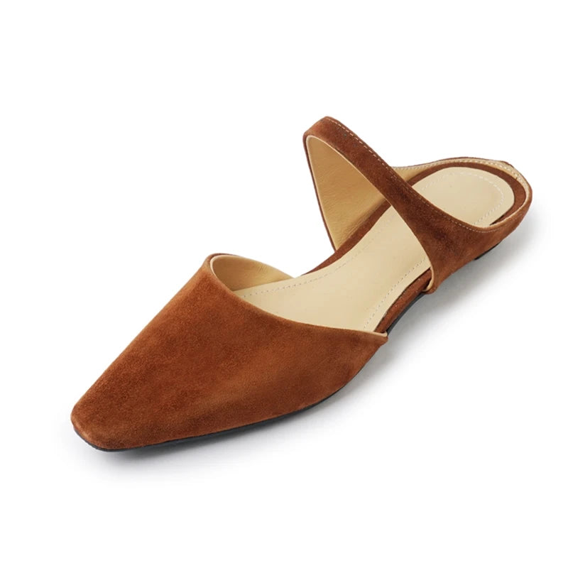 LBSFY  -  Women Mules 2025 Spring New Closed Toe Women Mules Pointed Toe Half-slippers For Women Low-heeled Fashion Female Slippers