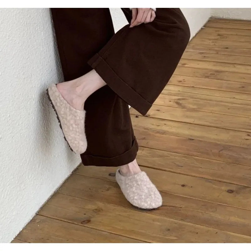 LBSFY -Winter 2026 Fashion Women's Shoes Comfortable Plush Velvet Warm Slippers Home Non-slip Lightweight Soft-soled Indoor Slippers