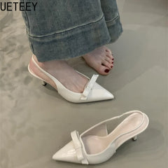 LBSFY  Summer High Heel Women Sandals Shoes Fashion Pointed Toe Singbacks Shoes Ladies Elegant Stripper Party Sandalias