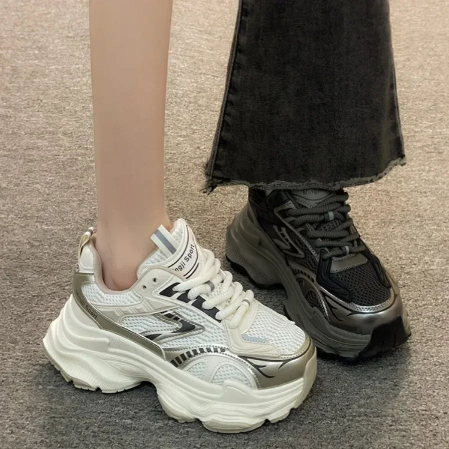 LBSFY -Women Platform Sneakers 2025 Autumn New Fashion Casual Lace Up Sports Shoes Woman Non Slip Walking Shoes Ladies Vulcanize Shoes