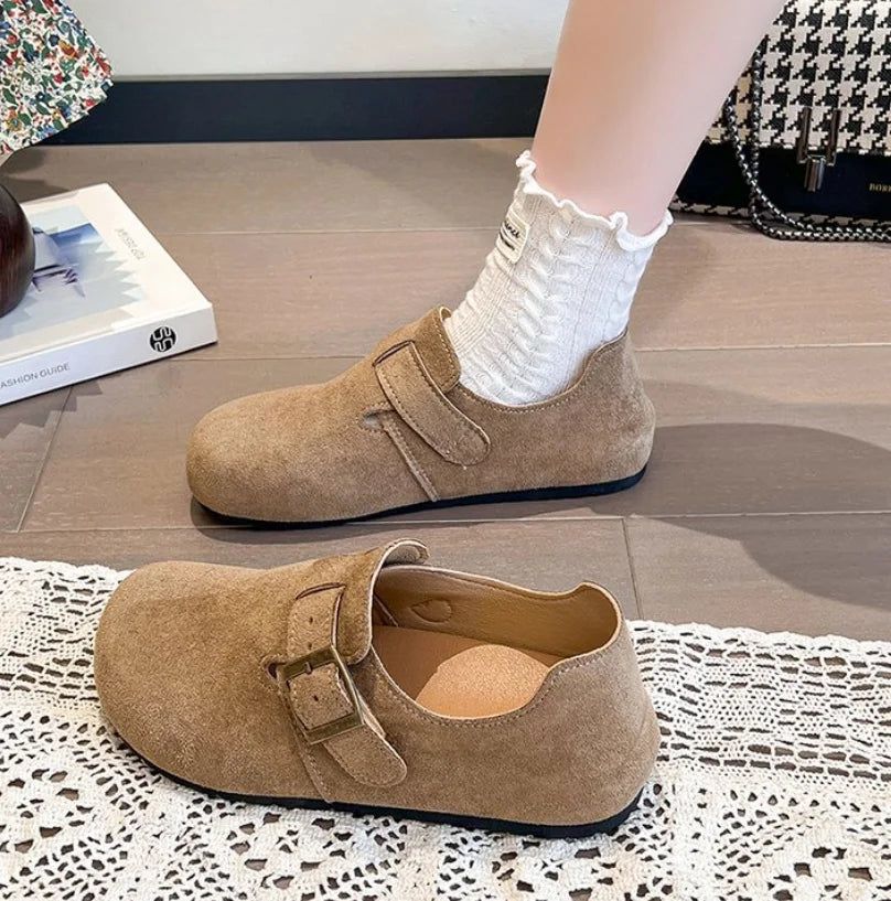 LBSFY -New Clogs Women Fashion Cork Suede Casual Shoes Classic Cork Antislip for Outdoor Women's Loafers with Arch Support Ballerinas
