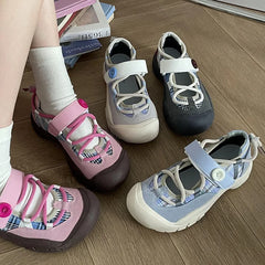 LBSFY -Ins Versatile Student Casual Sneakers Women's New Style Spring Autumn Ugly Shoe Board Shoes Polyester Sole Less Than 1cm He