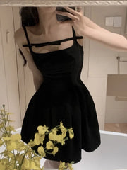LBSFY -Summer Y2K Spaghetti Strap Evening Party Dresses Solid Elegant Sleeveless Sexy A-line Short Dress One Piece Vestido Mujer