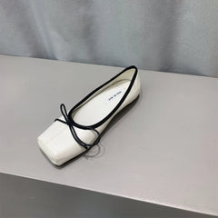 LBSFY  -  Luxury Satin Silk Ballet Shoes Woman Classic Square Toe Bowtie Elastic Band Ballerina Flats Ladies Soft Loafers Mujer