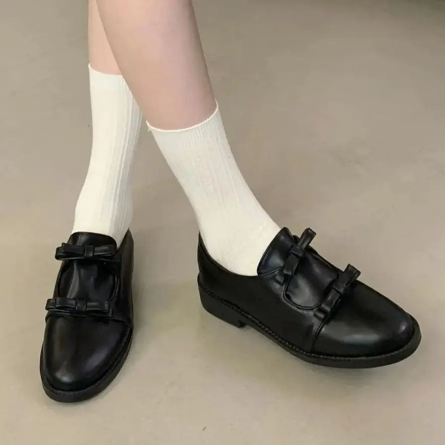 LBSFY  -  Mary Janes Shoes For Women Round Toe Bow Pumps 2025 New Fashion Loafers Shoe