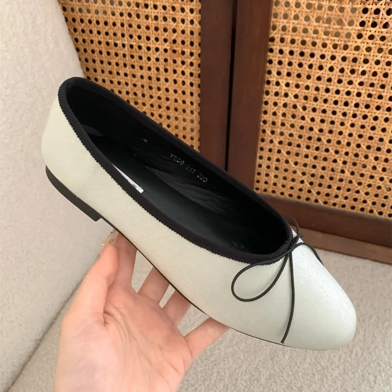 LBSFY  - New Brand Women Flat Shoes Fashion Round Toe Shallow Slip On Ballerinas Shoes Soft Flat Heel Dress Ballet Shoes