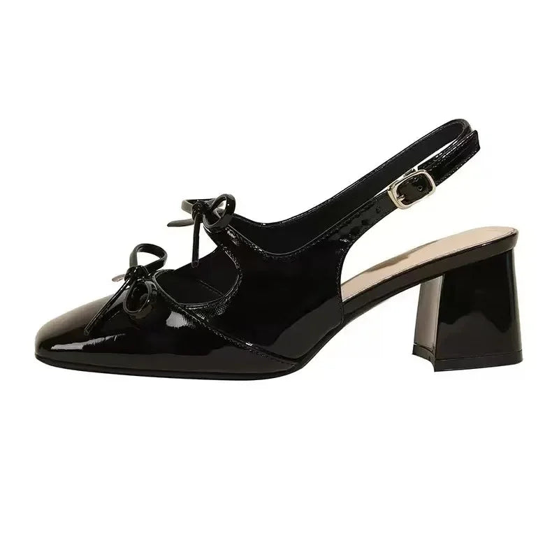 LBSFY -Silver Toe- Covered Sandals Women Summer Outdoor Wear High Heel Small Stiletto Fashionable French Style Mary Jane Shoes