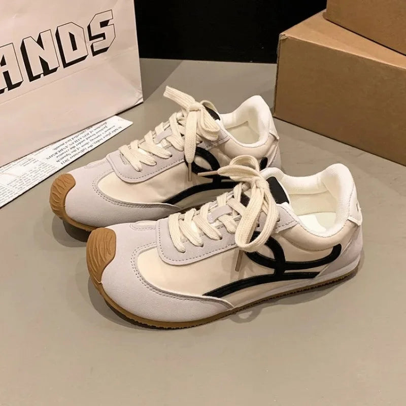 LBSFY -Retro Ugly Adorable Women's Dequn Shoes Spring Summer New Style Student Heightening Casual Board Shoes Color Block Sports Agan S