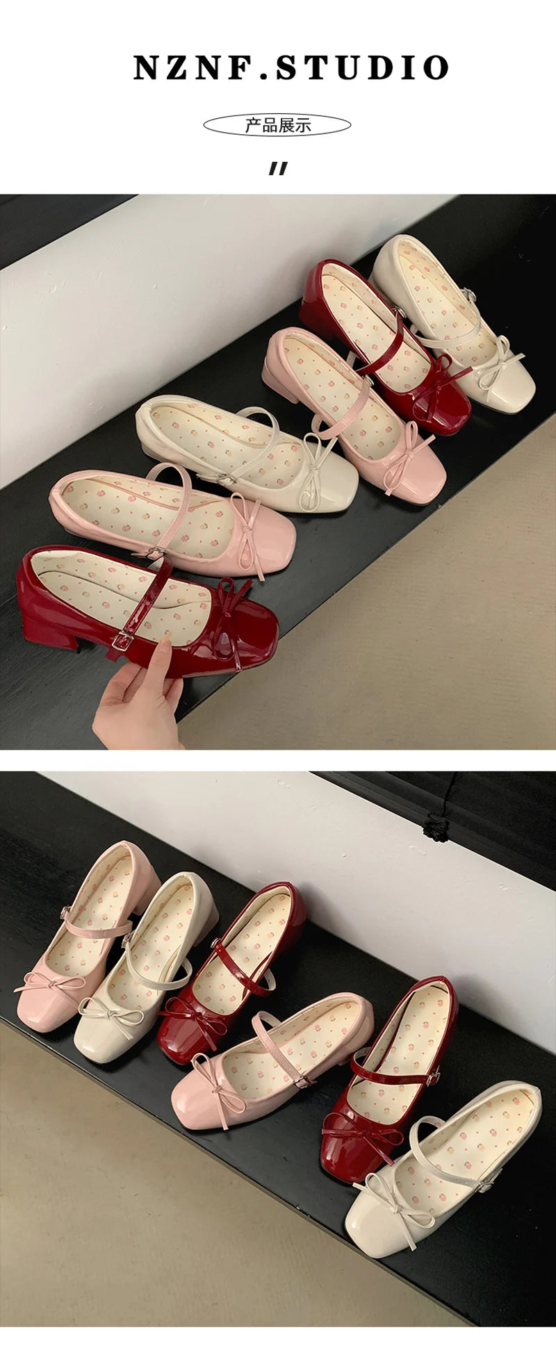 LBSFY -Patent Leather Women Mary Jane Shoes Fashion Shallow Butterfly-knot Shoes Spring Autumn Wedding Party Shoes