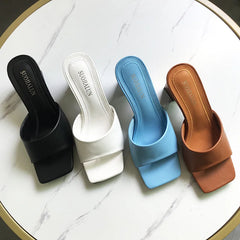 LBSFY -Women Brand Slippers Summer Low Heel Leisure Sandal Casual Outdoor Beach Flip Flop Open Toe Flat  Female Slides