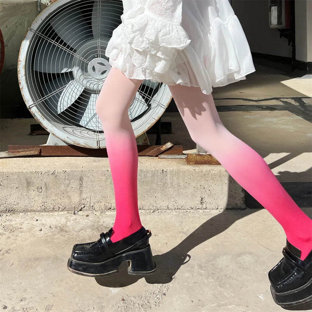 Lbsfy 80D Lolita Gradient Women Sexy Anime Stockings Cute Leggings Spring Autumn Snagging Resistance Colored Pantyhose for Girl Tights