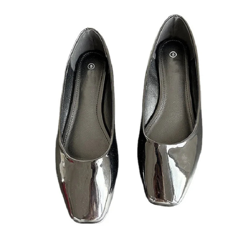 LBSFY -Plus Size 42 Candy Color Loafers Summer Ladies Flat Shoes Patent Leather Women Comfortable Slip On Shoes Zapatos Mujer