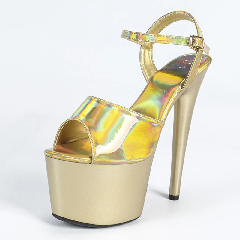 LBSFY  -Catwalk Women Sexy 17CM Fetish Sandals Platform Peep Toe Stripper Pole Dance Extreme High Heels Wedding Banquet Shoe