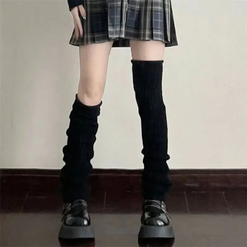 Lbsfy Socks Woman Autumn and Winter Leg Warmer Wide Legs Black White Lolita Socks for Women Stripe