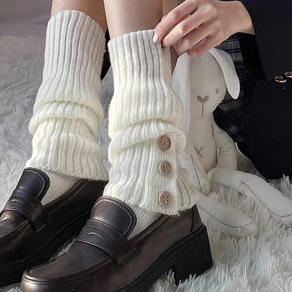 Lbsfy Y2K Women's Leg Warmers Japanese Lolita Long Socks Wool Knitted Foot Cover Arm Warmer Autumn Winter Crochet Heap Sock Boot Cuffs
