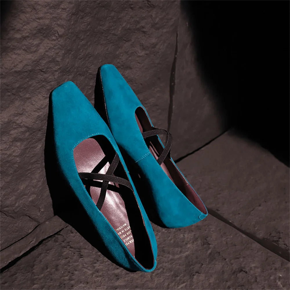 LBSFY  -   Women Sexy Pointed Toe Low Heel Pumps Sexy Horsehair Suede Leather Party Street Fashion Women's Shoes Pumps