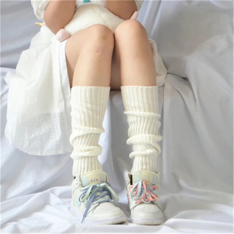 Lbsfy Candy Color Sweet Girl Leg Warmers NEW Korean Knitted Foot Cover Women Solid Color Autumn Winter Stylish Elastic Long Tube Sock