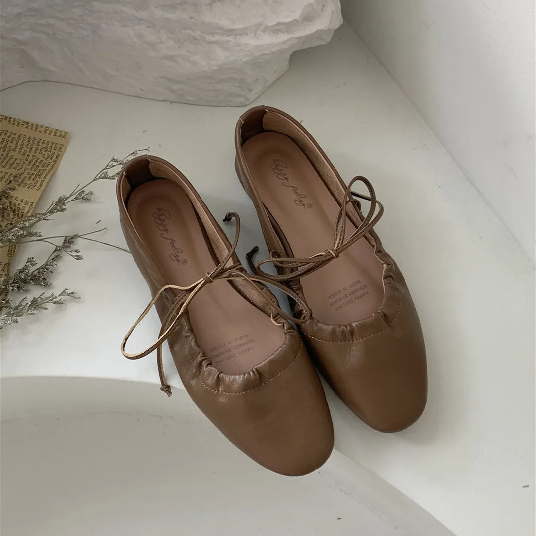 LBSFY -Women Casual Flats Comfortable Soft Boat Shoes Loafers Ballerina Shallow Round Toe Ballet Flat Shoes Women Slip On Side