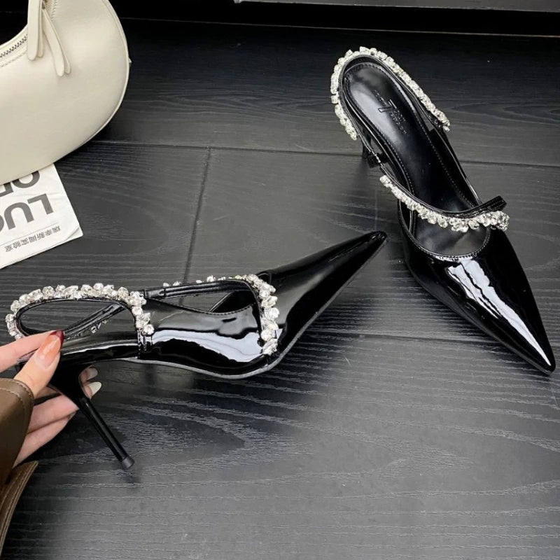Lbsfy Luxury Rhinestone Sexy High Heels Party Shoes Party Shoe Pointed Toe Pumps Ladies Elegant Fashion Crystal Designer Sandals Women