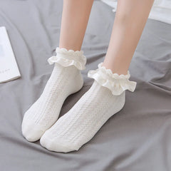 Lbsfy Socks Women Female Cute Kawaii Japanese Spring Summer Cute Kawaii Sweet Style Lolita Thin White black Lace Sock Girls Gift Sox