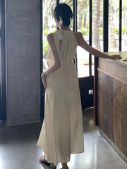LBSFY -Summer Spring French Halter Womens Dresses Elegant Off Shoulder Birthday Party Midi Dress Female Holiday Loose Casual Vestidos