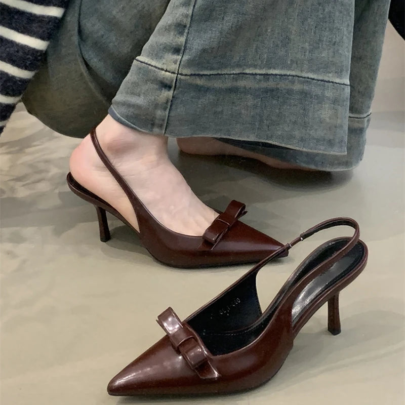 LBSFY  Summer High Heel Women Sandals Shoes Fashion Pointed Toe Singbacks Shoes Ladies Elegant Stripper Party Sandalias