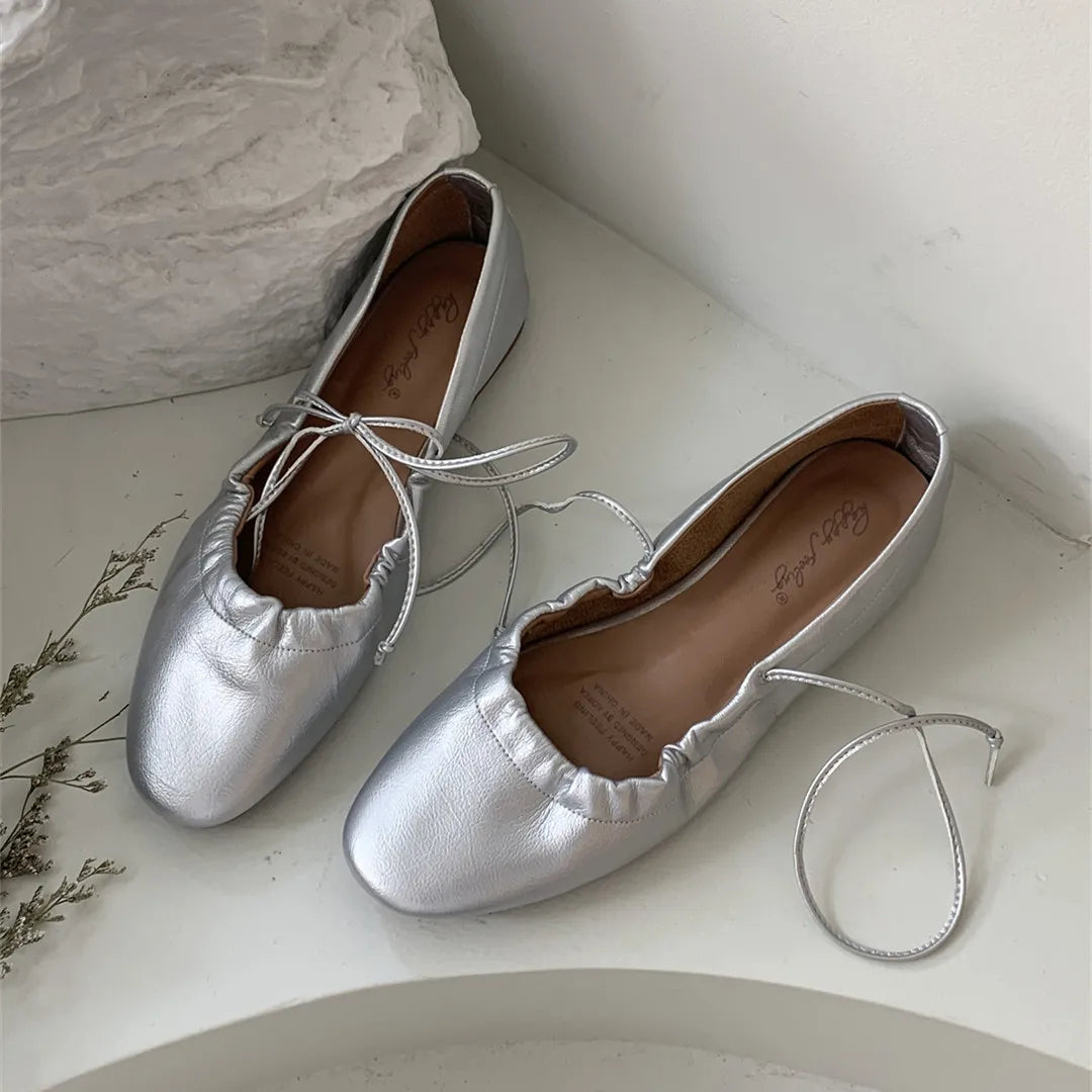 LBSFY -Women Casual Flats Comfortable Soft Boat Shoes Loafers Ballerina Shallow Round Toe Ballet Flat Shoes Women Slip On Side