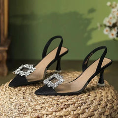 LBSFY  -  Spring and Autumn Fashion New Sexy Banquet Comfortable Crystal Transparent Solid Color Pointed Toe Women's High Heels