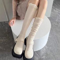 Lbsfy Black White Stockings Women Girls Thigh High Long Socks JK Japanese Leggings Summer Thin Loose Costumes Sweet Ballet Hosiery
