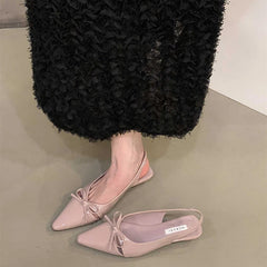 LBSFY  -Summer Women Cover Toe Sandals Fashion Butterfly-knot Singbacks Shoes Ladies Elegant Party Dress Low Heel Sandalias