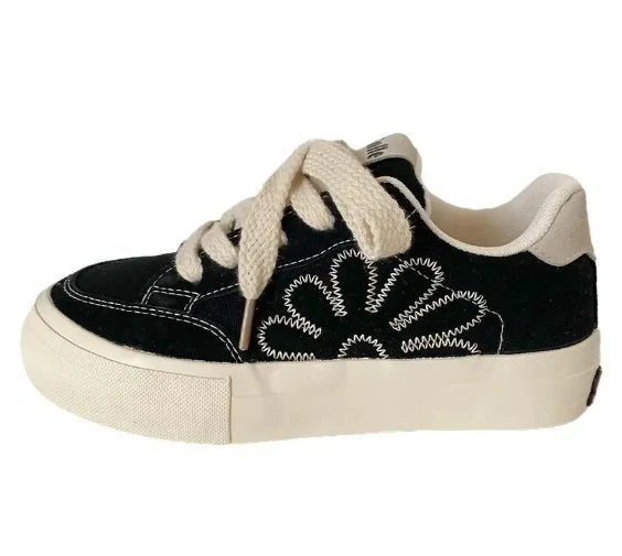 LBSFY  -  Spring and Autumn Breathable Shoes for Women All-match Flat Canvas Embroidery Heightening Casual Zapatillas Mujer